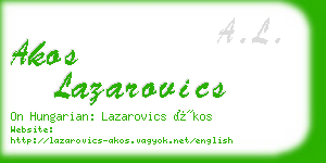 akos lazarovics business card